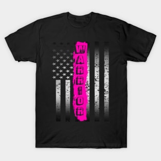 breast cancer warrior US flag T-Shirt